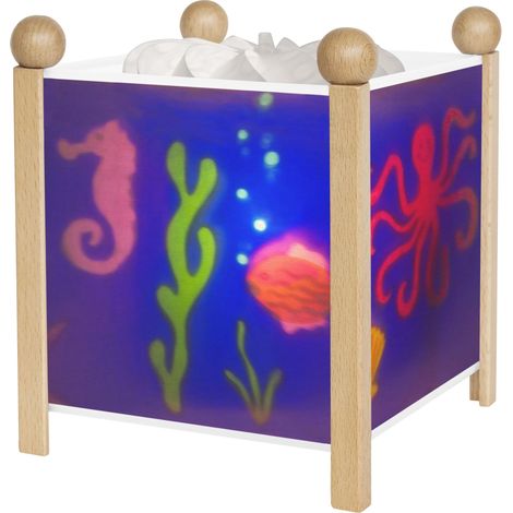 Veilleuse - Lanterne Magique - Cadeau Enfant - Dessin animé - Lumière rassurante - Couleur Bois Naturel - Ampoule 12V 10W inclue - Prise Elec. EU (1/5)