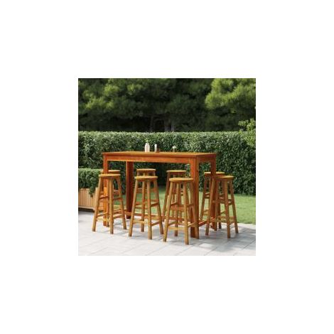 Ensemble de bar de jardin 9 pcs Bois d'acacia solide (1/5)