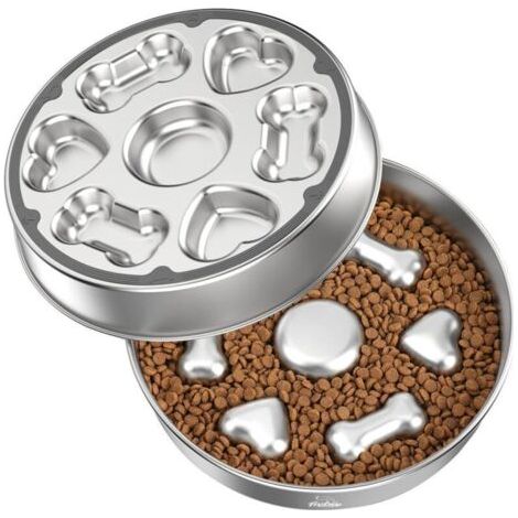 BUNTHAUS Des bols pour chiens,Anti Pousse Bol de taille moyenne, les grandes Races de chiens, Slow Feeder antidérapant,acier Inoxydable 304,avec Sol Antidérapant,lavable au lave-vaisselle (1/5)