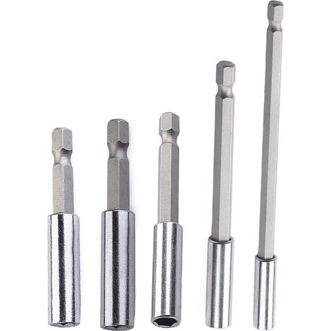 Lot de 5 rallonges d'embouts pour visseuse sans fil, rallonge 1/4 pour visseuse, porte-embout magnétique 50/60/75/100/150 mm pour tournevis (1/5)