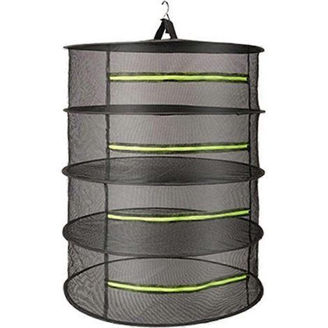 Séchoir pliable à légumes avec filet de séchage, panier suspendu pour poissons, fleurs, bourgeons et plantes, 4 niveaux (1/5)