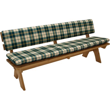 Auflagenset BOSTON für Bank 4-sitzer 195cm, grün/beige kariert, 2-teilig (1/5)