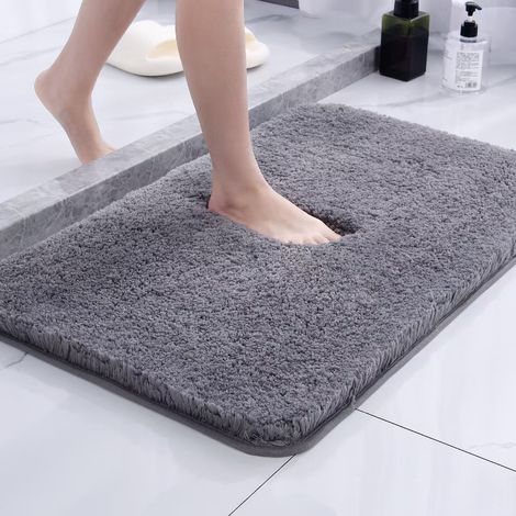 Tapis de bain absorbant antibactérien à ions argent Ag+, épais 3,5 cm, poils denses 200%, antidérapant et à séchage rapide, plusieurs tailles et coloris