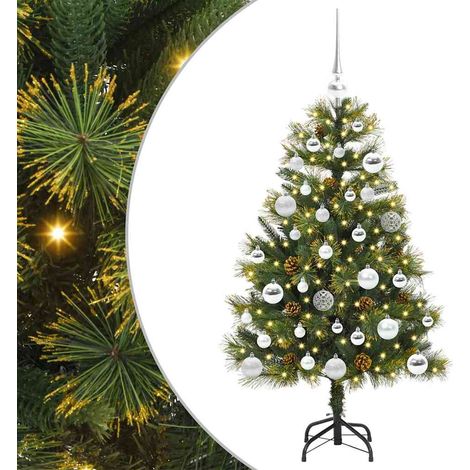 Sapin de Noël，Arbre de Noël artificiel avec branches pliables et cônes 120 cm CFW21313 (1/5)