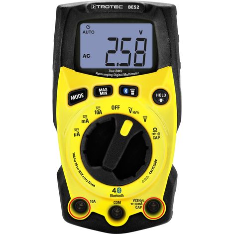 TROTEC Multímetro digital True-RMS BE52 Multímetro digital Bluetooth, Aparato de medición digital multifuncional, Medidores