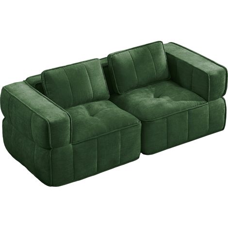 Divano a 2 posti modulare verde in poliestere MODENUIT (1/5)