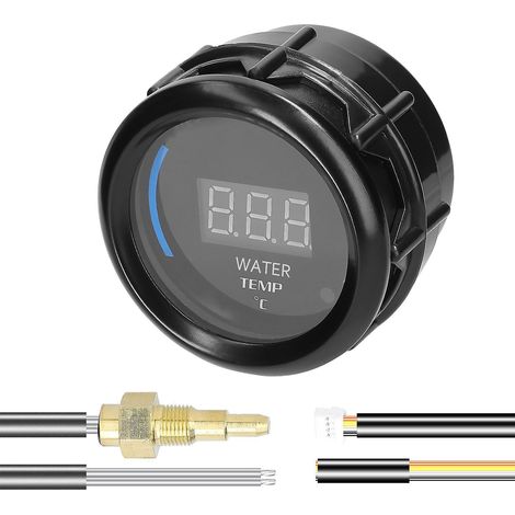 Digitale 52-mm-LED-Wassertemperaturanzeige 20–120 °C mit Sensor und Alarm für Autos (1/5)