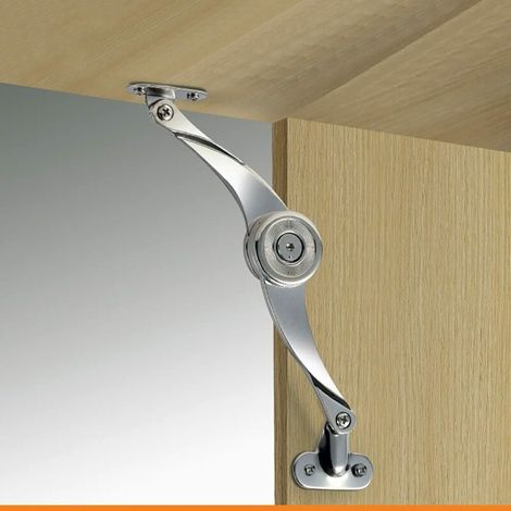 Set mit 2 Klappscharnieren für Schrank- und Möbeltüren, Öffnungswinkel 75°/90°/110°, inklusive Inbusschlüssel (1/4)