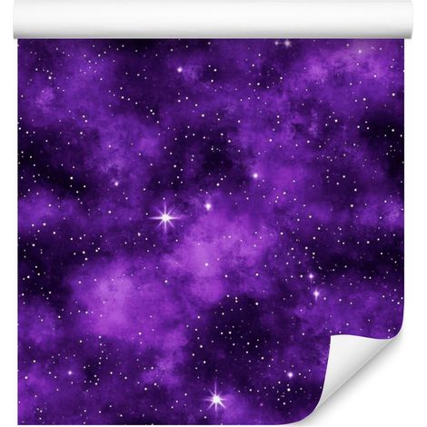 Papel pintado de acuarela con galaxia violeta, detalles finos, 50x1000 cm. (1/5)