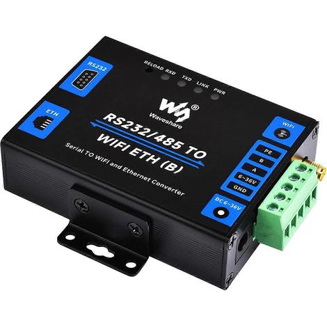 Waveshare RS232/485 Industrieller serieller Server-Konverter zu WLAN und Ethernet, MQTT-Gateway, serielle Schnittstelle (1/5)