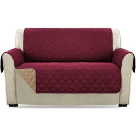 1 Housse de canapé réversible, matelassée imperméable, protection animaux, tissu brossé, salon (1/5)