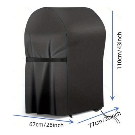 Bâche de barbecue, bâche de couverture Oxford 220D, kit de doublure de barbecue, housse de barbecue étanche, housse de barbecue à gaz robuste – 77 x 67 x 110 cm, noir (1/3)