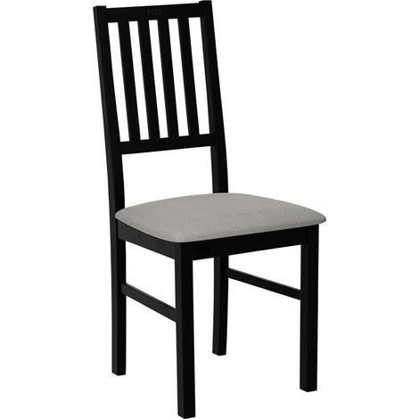 Silla Victorville 170, Negro, 90x43x49cm, Tapiz, De madera, Madera, Muebles ya montados (1/4)