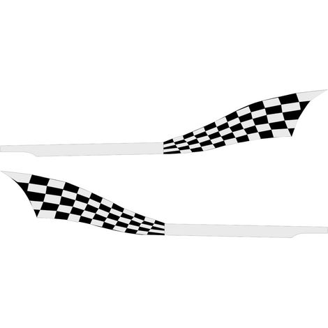 Sécale de Voiture à Rayures, Autocollant à Carreaux à Carreaux Auto-adhésifs pour Les Décalcomanies Latérales du Corps de la Porte de Voiture, Bricolage Universel pour Les (White) (1/5)