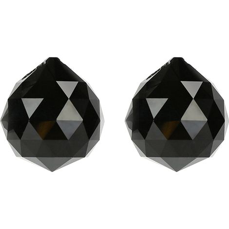 Lot de 2 boules lumineuses en cristal coloré - 40 mm, entièrement noires (1/5)