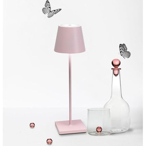 Poldina Pro Pink LED-Tischleuchte, wiederaufladbar und dimmbar mit einer Akkulaufzeit von bis zu 12 Stunden. Für den Außenbereich IP65 (1/5)