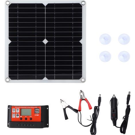 15W Solarpanel-Set mit 100A Regler, dualem USB- und DC-Ausgang, für Auto- oder Bootsbatterien, orange Farbe. (1/5)
