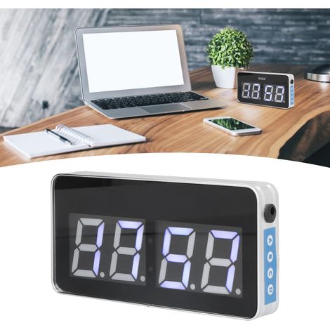 Horloge murale autocollante pour salon 100-240 V, horloge LED décorative élégante avec affichage en langue étrangère, alimentation USB, DC5V (norme britannique) (1/5)
