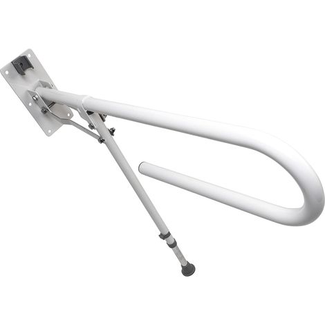 Croydex White Foldaway Hand Rails with Drop Down Leg (1/5)