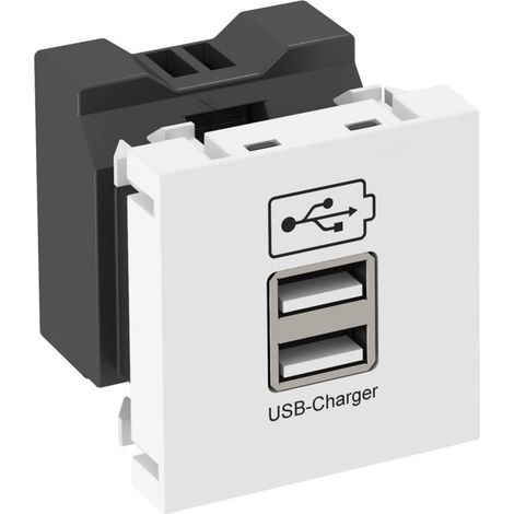 OBO Bettermann USB Ladegerät mit 2.1 A Ladestrom 45x45mm Polycarbonat reinweiß RAL 9010, 6105300 (1/3)