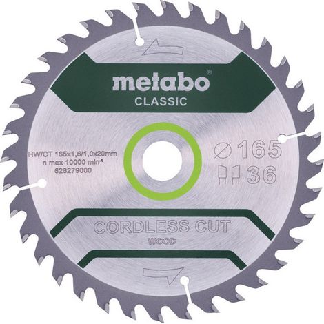 Lame de scie circulaire sans fil coupe bois classique AD 165mm Z.18 alésage 20mm largeur de coupe 1,6mm