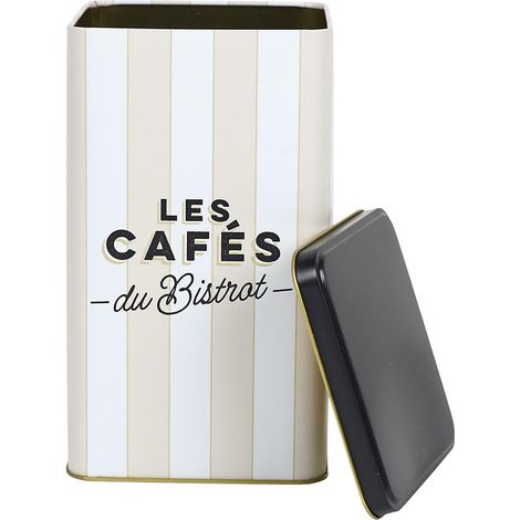 Bistrot-Kaffeedose, beige Streifen