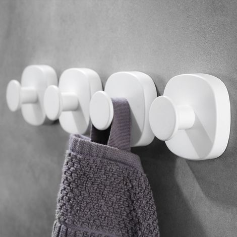 Juego de 4 ganchos de ducha con ventosa, ganchos resistentes de acero inoxidable para puertas de baño, cocina, puertas de cristal, espejos, azulejos, esponjas, toallas, abrigos, batas de baño, hasta 5 (1/4)