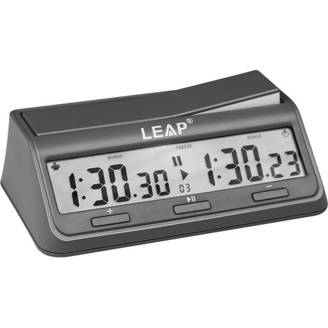 Orologio digitale per scacchi da tavolo con 37 programmi preimpostati, conto alla rovescia, bonus/incremento, ritardo, mossa limitata, Byo-yomi, funzione limite di tempo. (1/5)