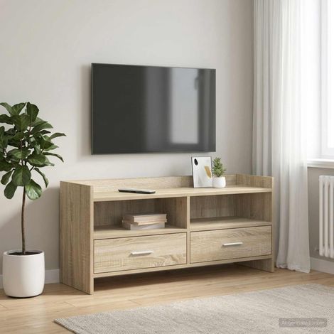 vidaXL Mueble de TV 100 x 33 x 47 cm Roble Sonoma Madera de ingeniería (1/5)