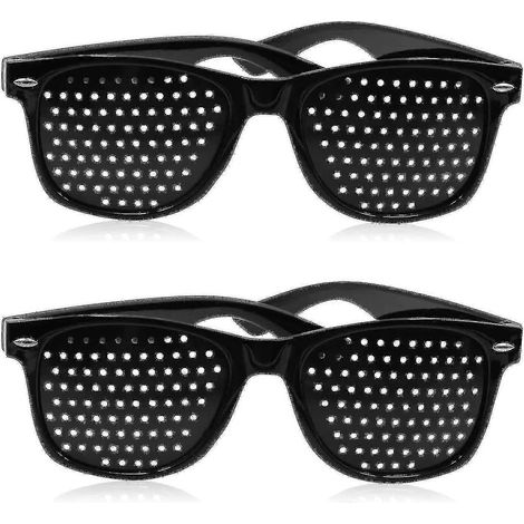 Lot de 2 lunettes à trous sténopéiques pour améliorer la vision, noires, unisexes. (1/3)