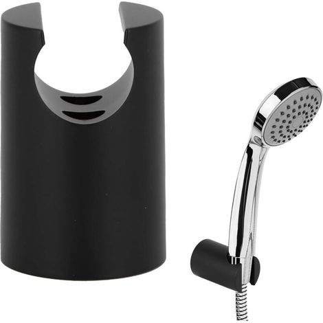 Shower Head Holder, Waterproof Handheld Wall Mounted Shower Holder, Simple Support Bracket, Bathroom Accessories for Home, Hotel, Toilet (Black) (1/5)