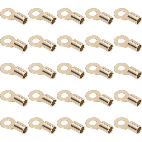 Lot de 25 cosses à œillet de 8 mm (calibre 6) pour câbles de batterie, avec gaine thermorétractable, pour boîtier de distribution. (1/5)