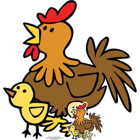Figurine en carton Poulet mignon avec poussins Farmyard animaux 73 cm (1/3)