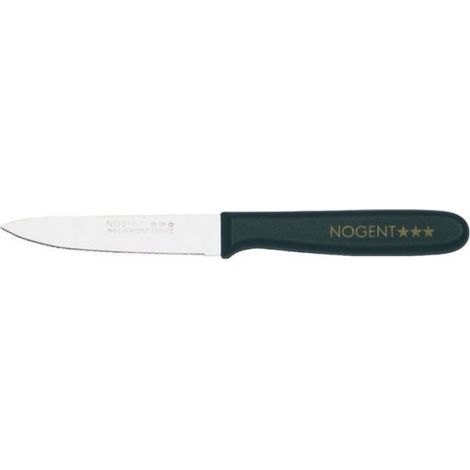 Couteau Cuisine - Lame Acier Inoxydable 9 cm - Manche Résine Noir - Indémanchable - Lavable En Lave-Vaisselle - 1 Pièce