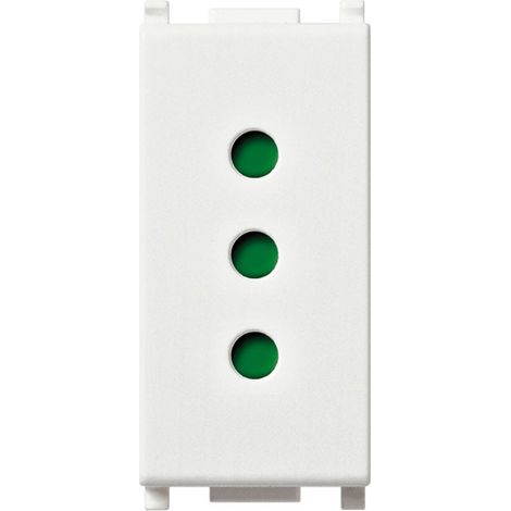 Enchufe 2P+T 10A P11 Blanco liso (1/2)