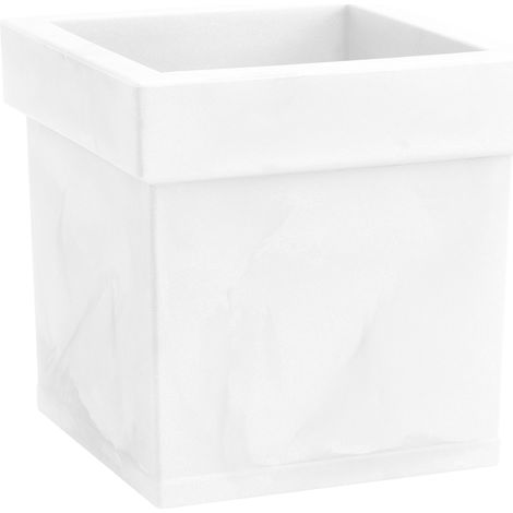 Vaso quadrato resina THEMIS cm. 40 BIANCO