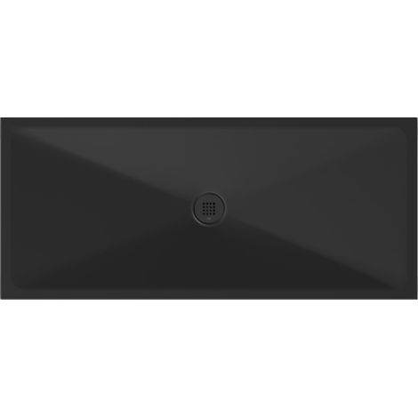 Receveur de douche rectangulaire en céramique 160x70x2cm, noir mat