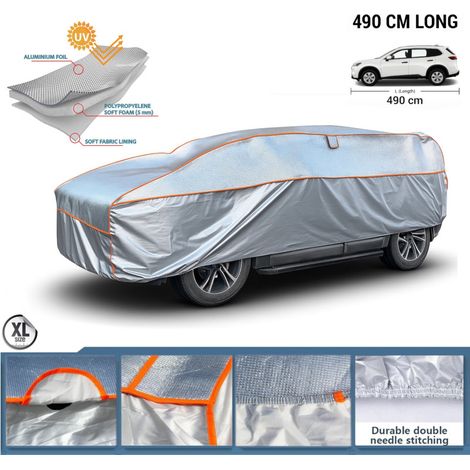 Housse imperméable de haute qualité avec revêtement en aluminium anti-grêle pour voiture, Jeep, SUV, taille XL – 490 cm
