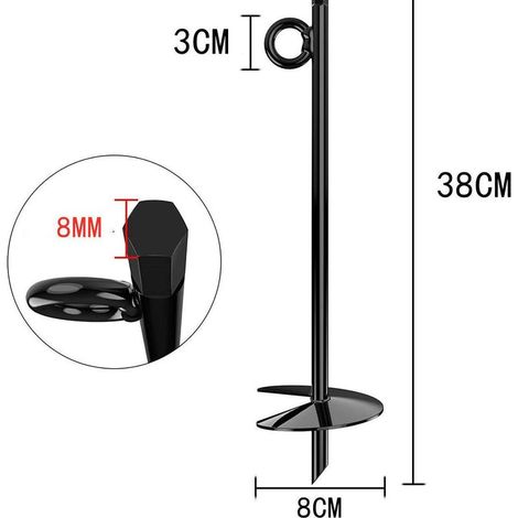 Bodenanker, 4-teiliges Bodenanker-Set mit 38 cm langen Heringen, sehr stabile Bodenanker, ideal für Zelte, Markisen, Unterstände, Trampoline und Schaukeln (1/5)