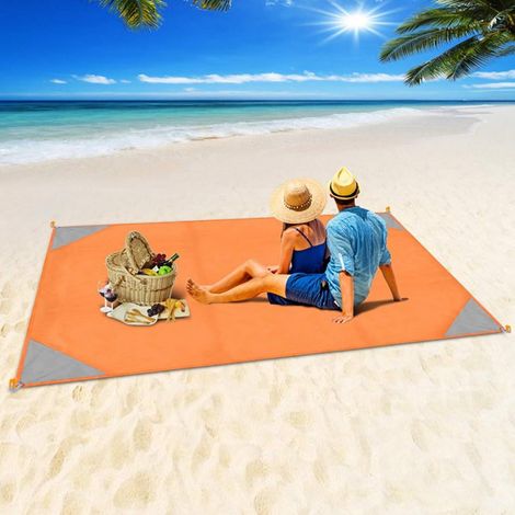 Couverture De Plage - Imperméable Anti-sable - 200 X 140 Cm - Pour Plage Camping Festival En Plein Air - 1 Pièce (1/5)
