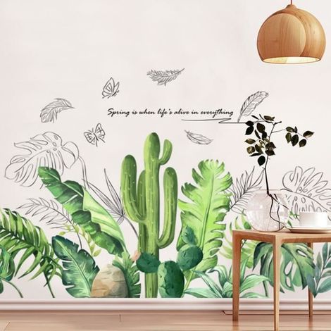 Wall Sticker - Tropical Leaves - 2 Pieces - PVC - 43x58 cm (1/4)