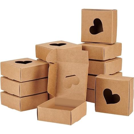 30 x Heart-Shaped Window Paper Boxes 3 x 7.75 x 3 cm (1/5)