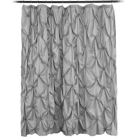 Rideau de douche à volants, rideau de salle de bain pour salle de bain (gris) 180180cm (1/4)