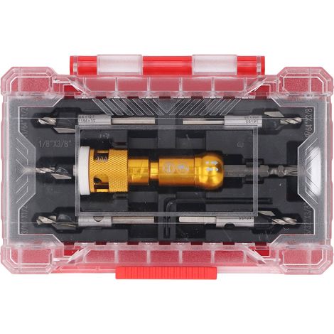 Scatola/coperchio porta-frecce SIXRUN con design a gambo esagonale a 82 gradi e set di 5 punte per trapano con svasatore per trapano a mano ricaricabile