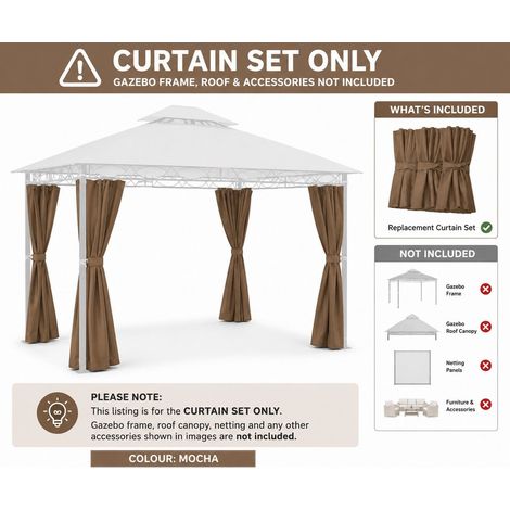 Marco Polo 4x3m Curtain Set Only - Mocha