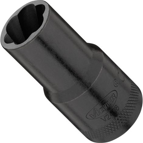 VIGOR Embout extracteur à rainure hélicoïdale carré creux 12,5 mm (1/2") V2408, L 34 mm (1/2)