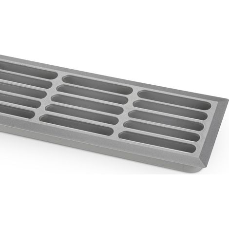 Lüftungsgitter Schlitzlochung 476 mm inkl. Befestigungsclips silber