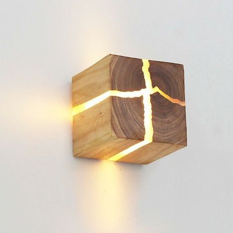 AMXCNOY Wandleuchte aus Massivholz, 8 cm – Nordischer Stil – 5-W-LED – Kompatibel mit E14/E27-Leuchtmitteln – Moderne Inneneinrichtung (1/5)