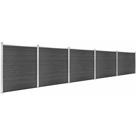 Maison Exclusive - Zaunelement Set WPC 872x186 cm Schwarz