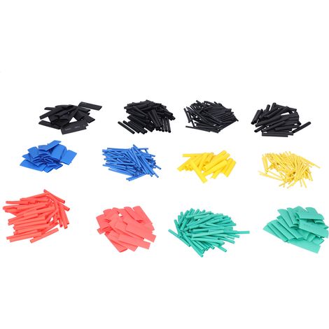 Kit de 530 tubes thermo-rétractables en nylon, multicolores, pour la protection et l’isolation électrique